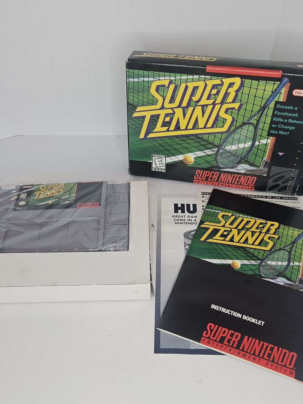 Nintendo Super Tennis - Green Box and Black Manual Set